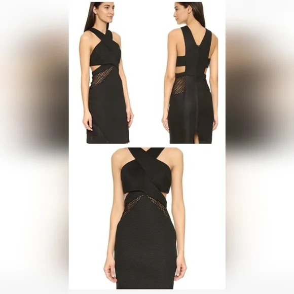 kylie sparkle mesh mini dress black sparkle Kylie Jenner Sparkles in Underboob-Baring Bedazzled Minidress